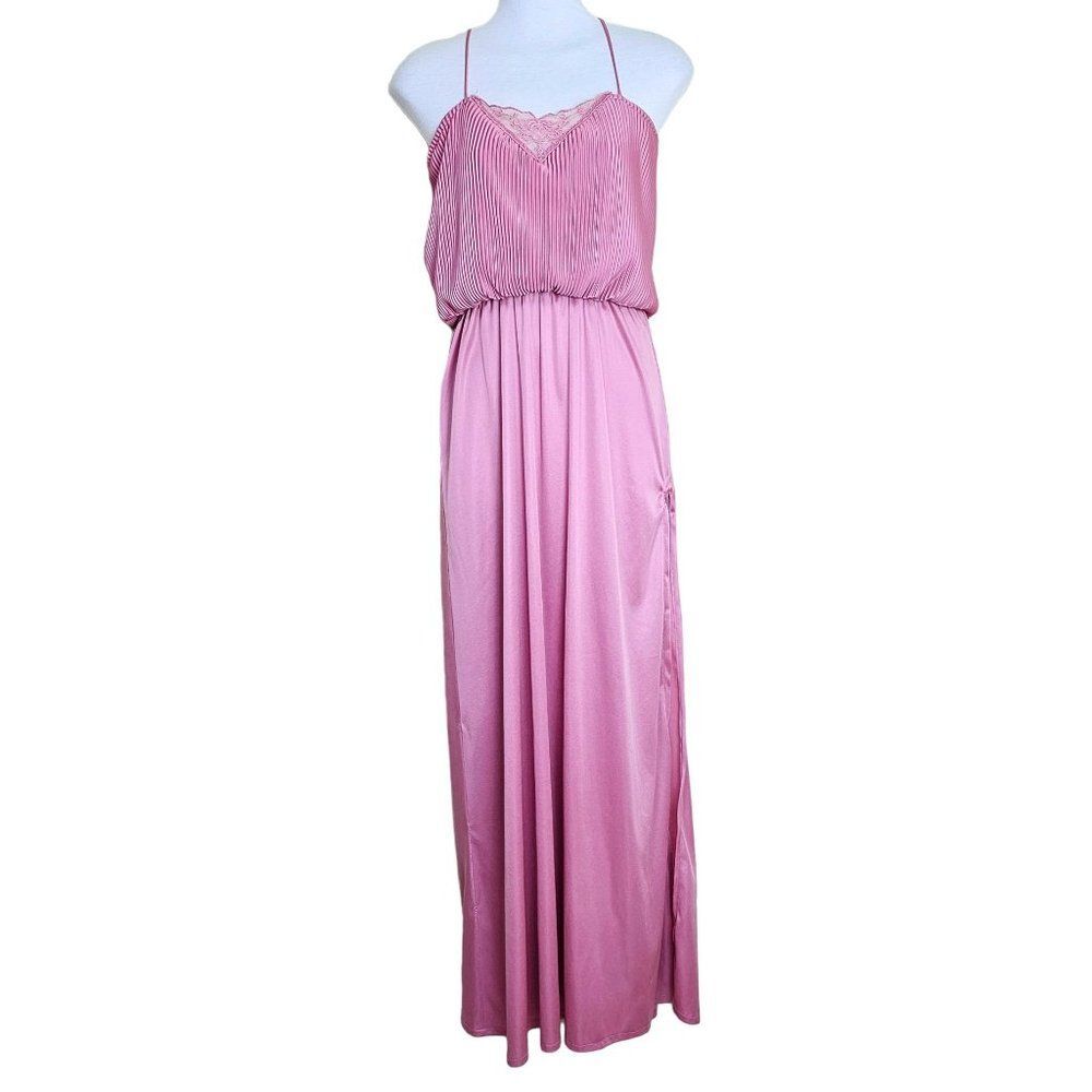 Vintage 60-70’s Montgomery Ward Rose Color Pleated Dress Size 7/8